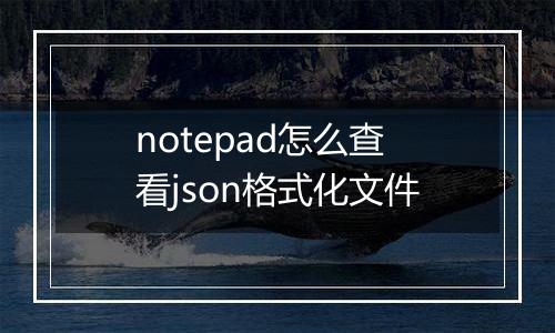 notepad怎么查看json格式化文件