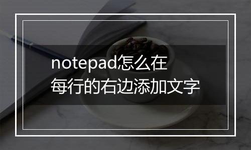 notepad怎么在每行的右边添加文字