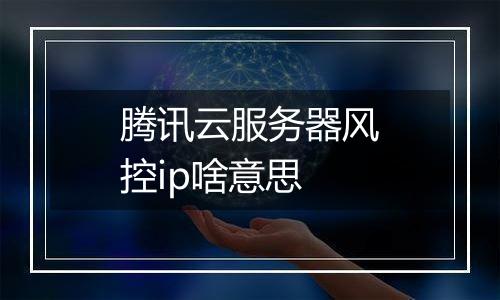 腾讯云服务器风控ip啥意思