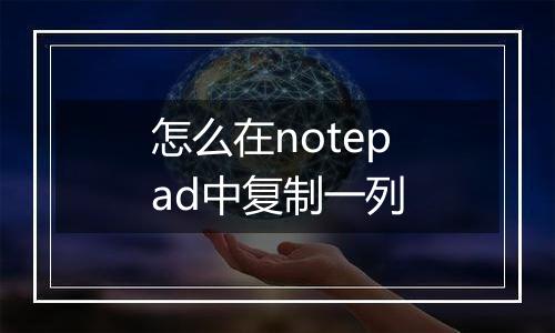 怎么在notepad中复制一列
