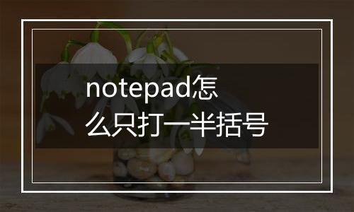 notepad怎么只打一半括号
