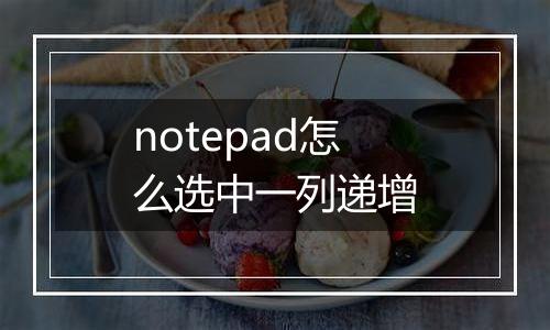 notepad怎么选中一列递增
