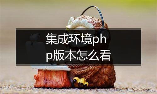 集成环境php版本怎么看