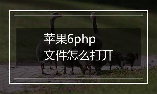 苹果6php文件怎么打开