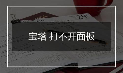 宝塔 打不开面板