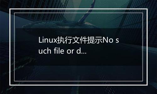 Linux执行文件提示No such file or directory的解决方法