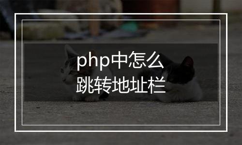 php中怎么跳转地址栏