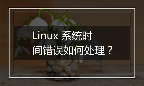 Linux 系统时间错误如何处理?