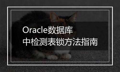 Oracle数据库中检测表锁方法指南
