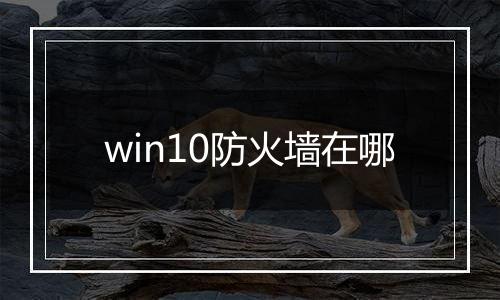 win10防火墙在哪