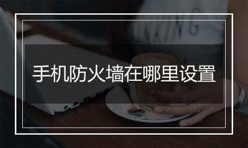 手机防火墙在哪里设置