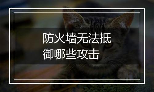 防火墙无法抵御哪些攻击