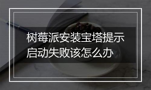 树莓派安装宝塔提示启动失败该怎么办