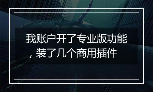 我账户开了专业版功能,装了几个商用插件