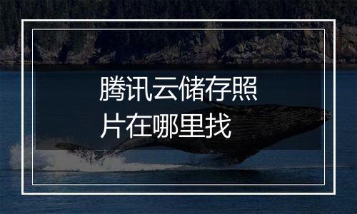 腾讯云储存照片在哪里找