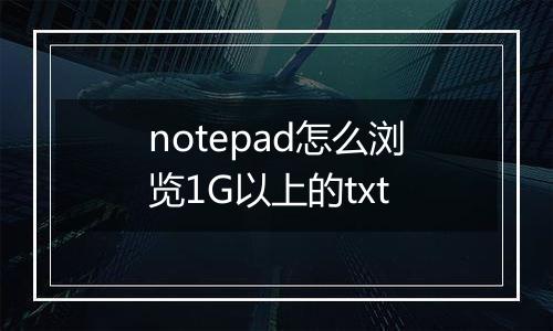 notepad怎么浏览1G以上的txt