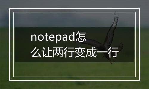 notepad怎么让两行变成一行
