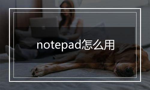 notepad怎么用