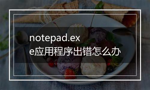 notepad.exe应用程序出错怎么办