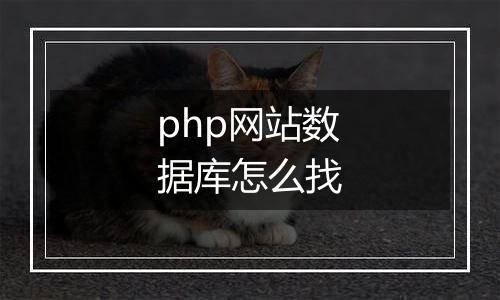 php网站数据库怎么找