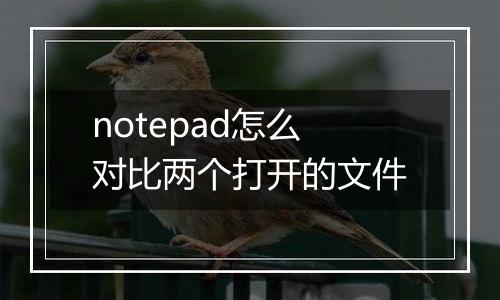 notepad怎么对比两个打开的文件