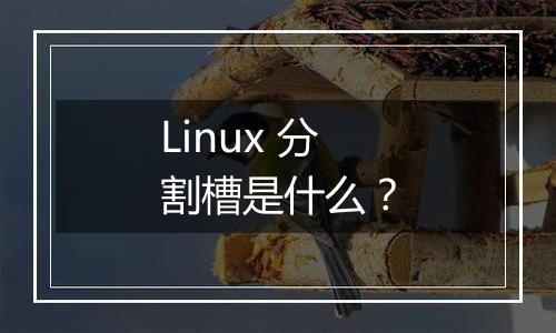 Linux 分割槽是什么?