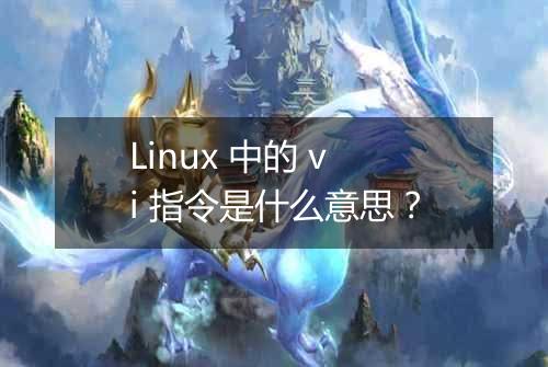 Linux 中的 vi 指令是什么意思?