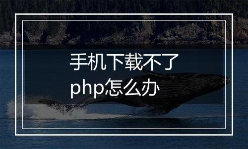 手机下载不了php怎么办