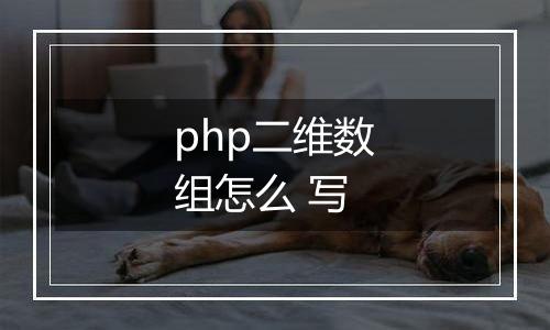 php二维数组怎么 写