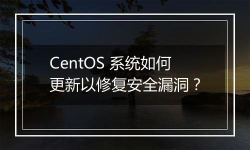 CentOS 系统如何更新以修复安全漏洞？