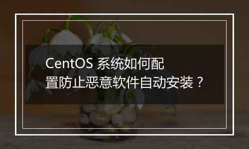 CentOS 系统如何配置防止恶意软件自动安装?