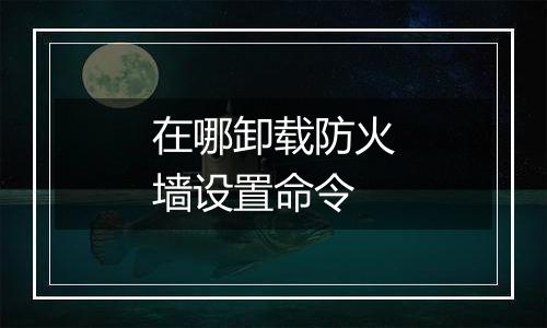 在哪卸载防火墙设置命令