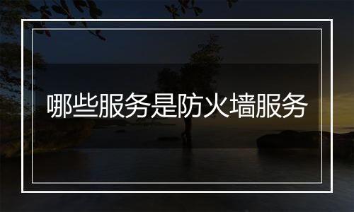 哪些服务是防火墙服务