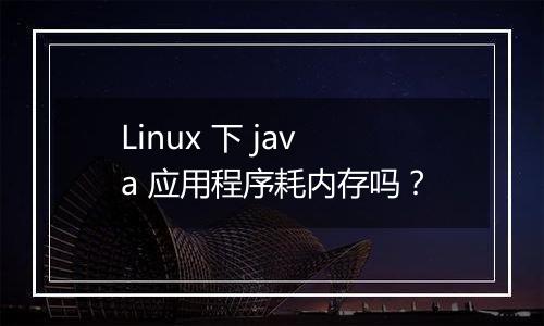 Linux 下 java 应用程序耗内存吗?
