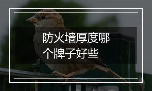 防火墙厚度哪个牌子好些