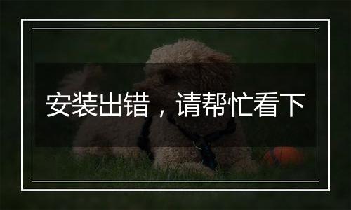 安装出错，请帮忙看下
