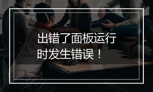 出错了面板运行时发生错误!