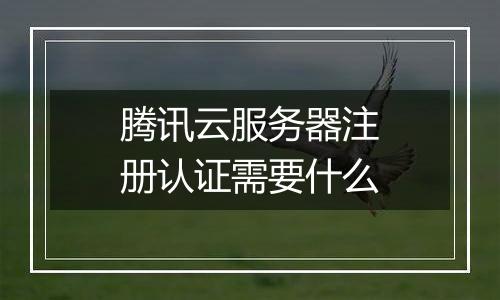 腾讯云服务器注册认证需要什么
