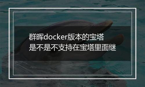 群晖docker版本的宝塔是不是不支持在宝塔里面继
