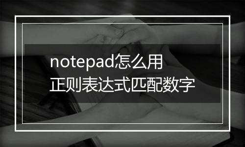 notepad怎么用正则表达式匹配数字