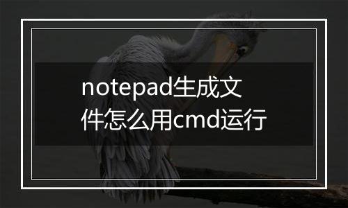 notepad生成文件怎么用cmd运行