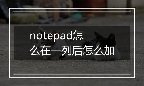 notepad怎么在一列后怎么加
