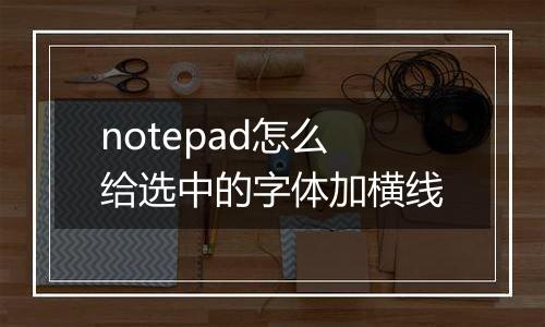 notepad怎么给选中的字体加横线
