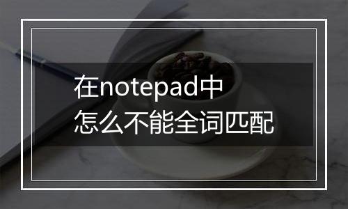 在notepad中怎么不能全词匹配