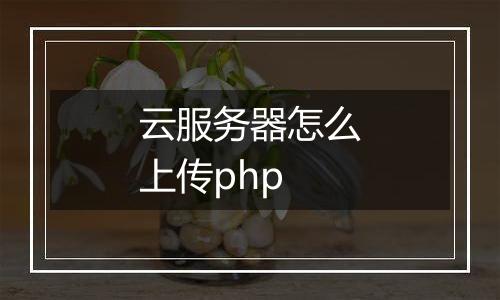 云服务器怎么上传php