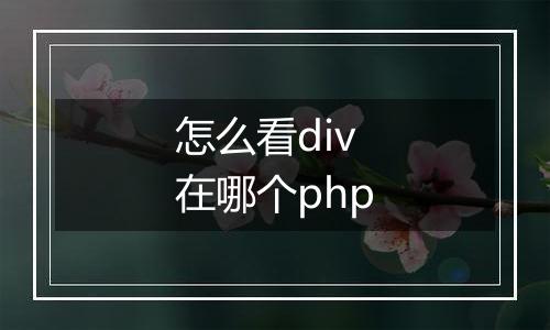 怎么看div在哪个php