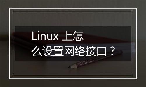 Linux 上怎么设置网络接口?