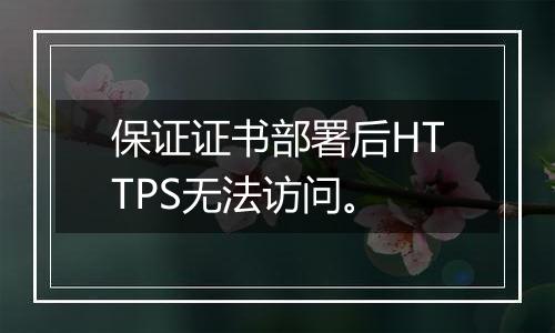 保证证书部署后HTTPS无法访问。