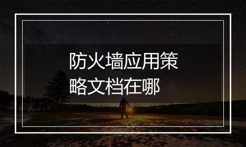 防火墙应用策略文档在哪