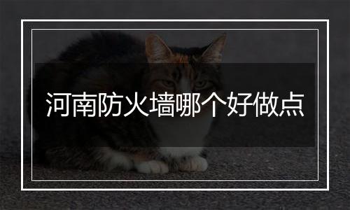 河南防火墙哪个好做点